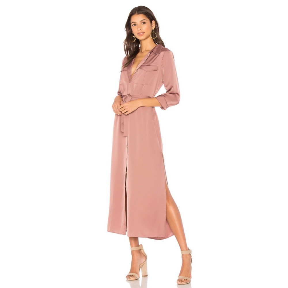 L’Academie Long Sleeve Shirt Dress Mauve S NWT - Picture 1 of 15
